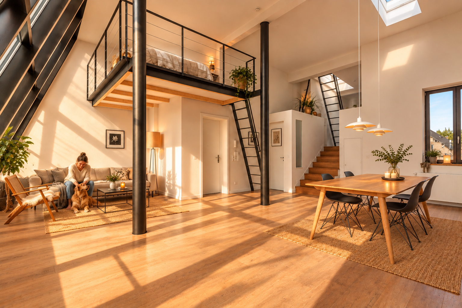 Ein Statement für urbanen Luxus: Die imposante Raumhöhe von 4,27 Metern